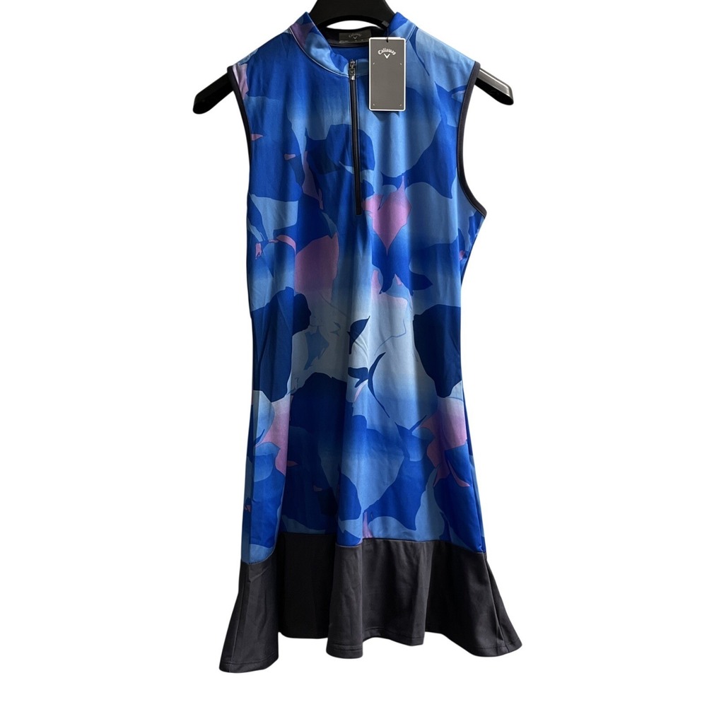 Callaway Active Dress Blue Abstract Size M Moisture Wicking UPF Sporty Golf